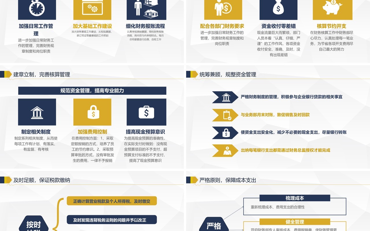 简约财务工作总结PPT模板