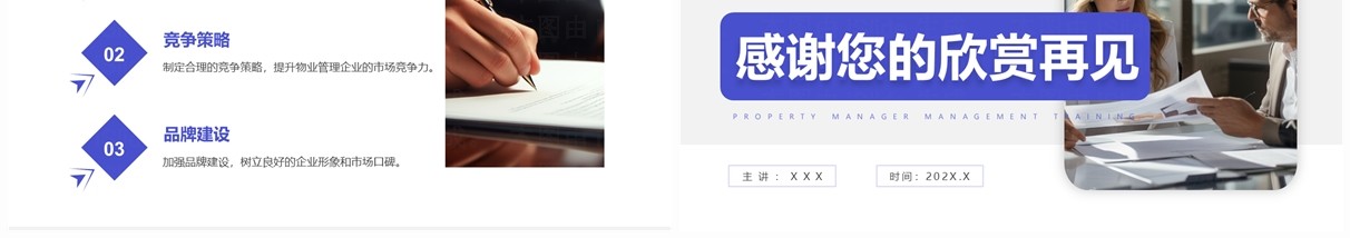 紫色商务风物业经理管理培训PPT模板