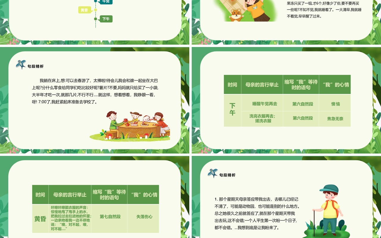 部编版六年级语文下册那个星期天课件PPT模板