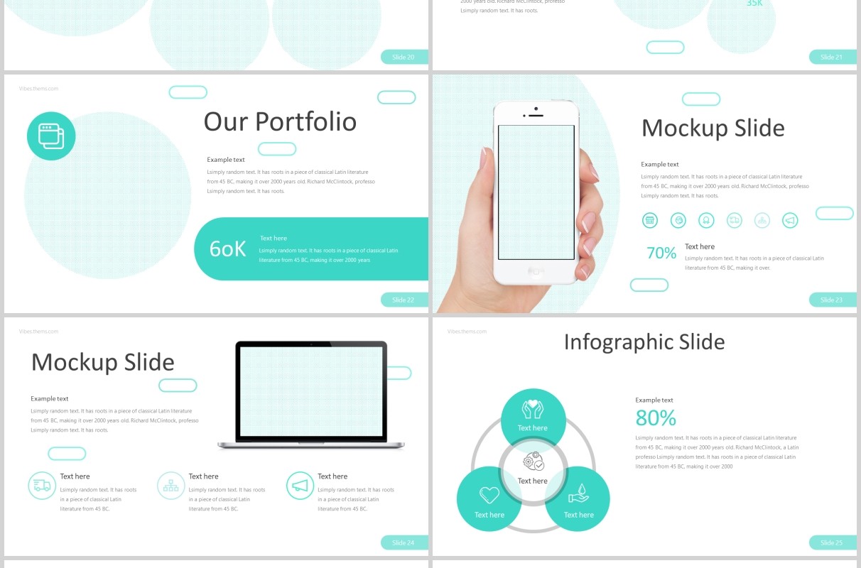 创意图形插图公司宣传时间轴PPT模板版式设计Vibes - Powerpoint Template