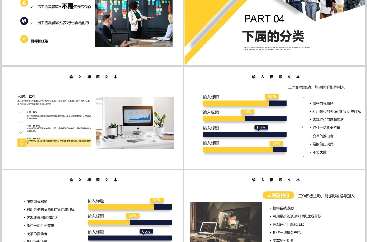 黄色简约公司管理层领导力培训PPT模板