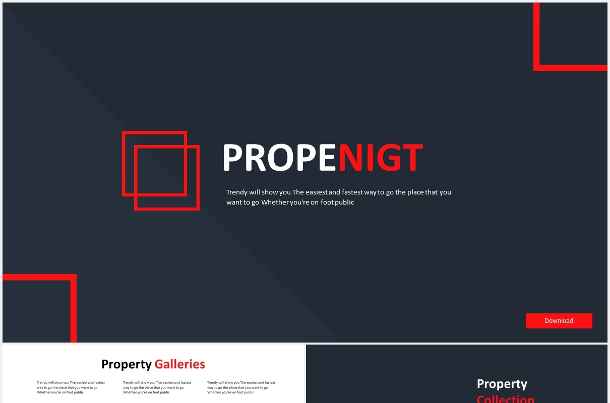 家居产品展示图片排版PPT国外模板Propenight - Powerpoint Template
