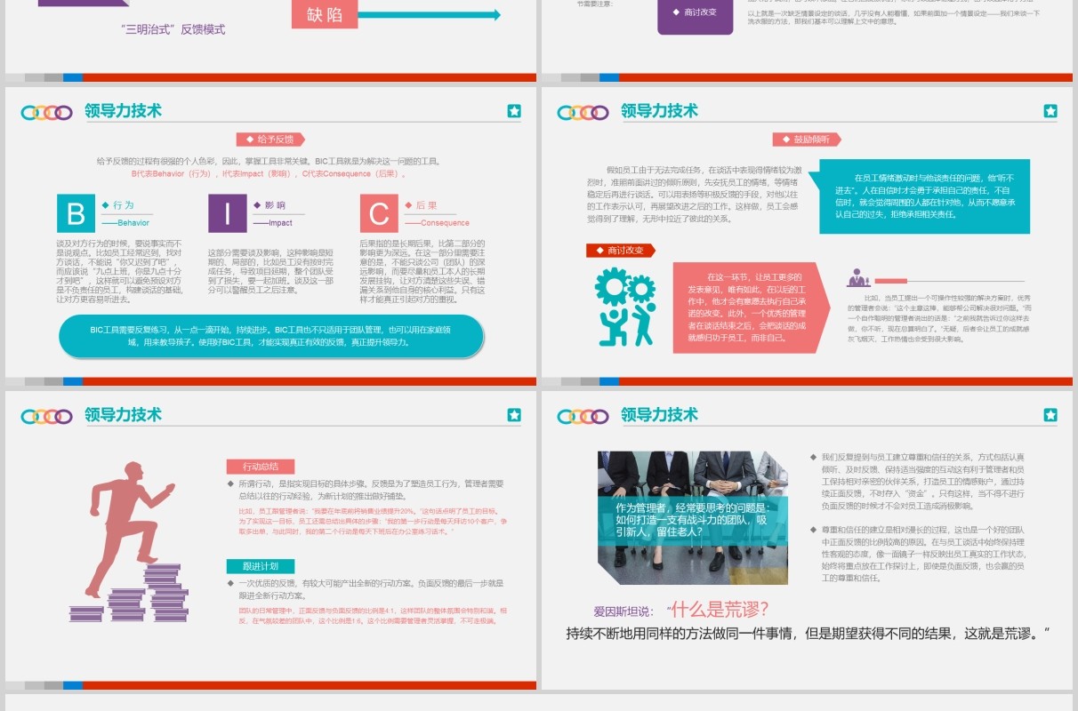 彩色企业管理层领导力与领导艺术培训课件PPT模板