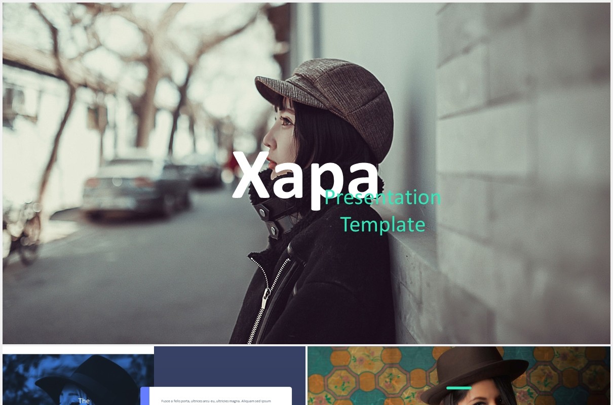时尚现代模特作品宣传展示PPT模板xapa modern powerpoint template
