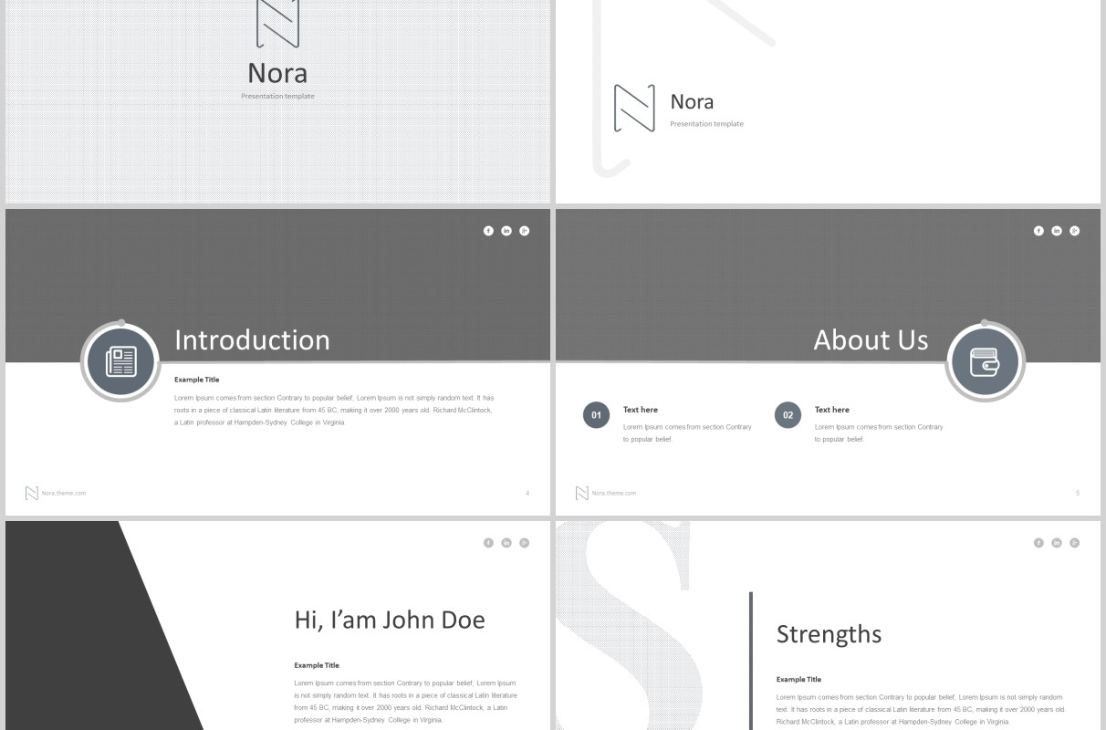 商务SWOT分析公司介绍PPT模板版式设计Nora - Powerpoint Template