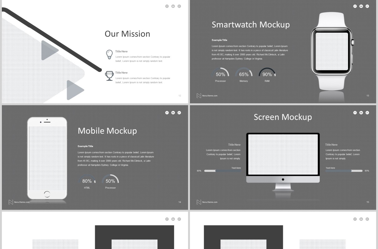 商务SWOT分析公司介绍PPT模板版式设计Nora - Powerpoint Template