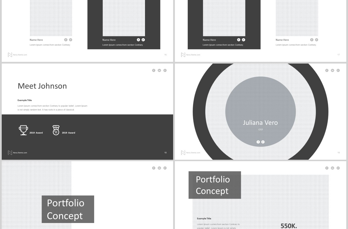商务SWOT分析公司介绍PPT模板版式设计Nora - Powerpoint Template