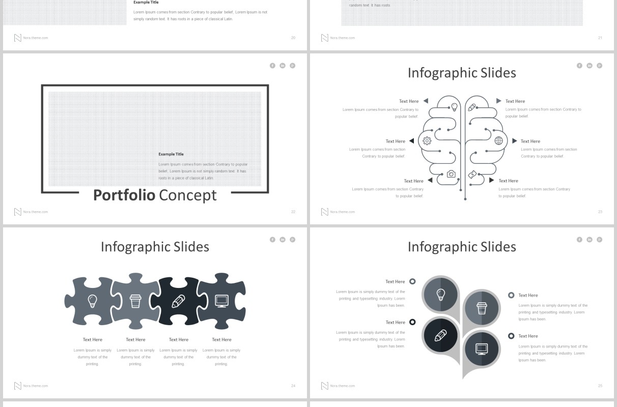 商务SWOT分析公司介绍PPT模板版式设计Nora - Powerpoint Template