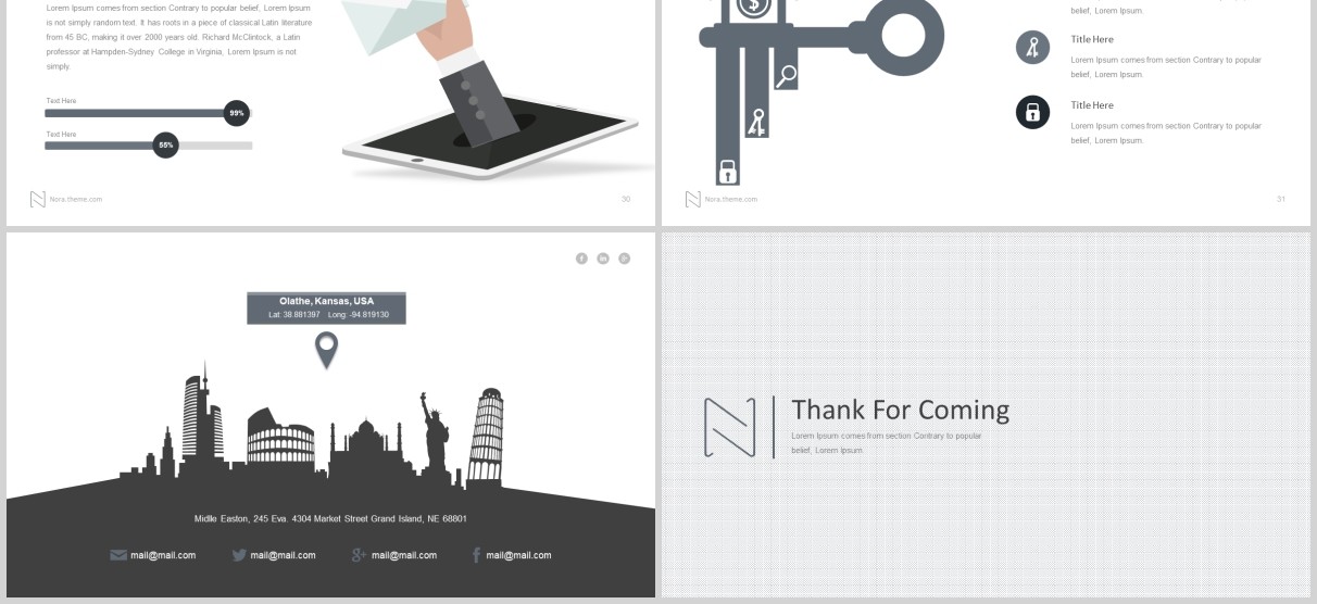 商务SWOT分析公司介绍PPT模板版式设计Nora - Powerpoint Template