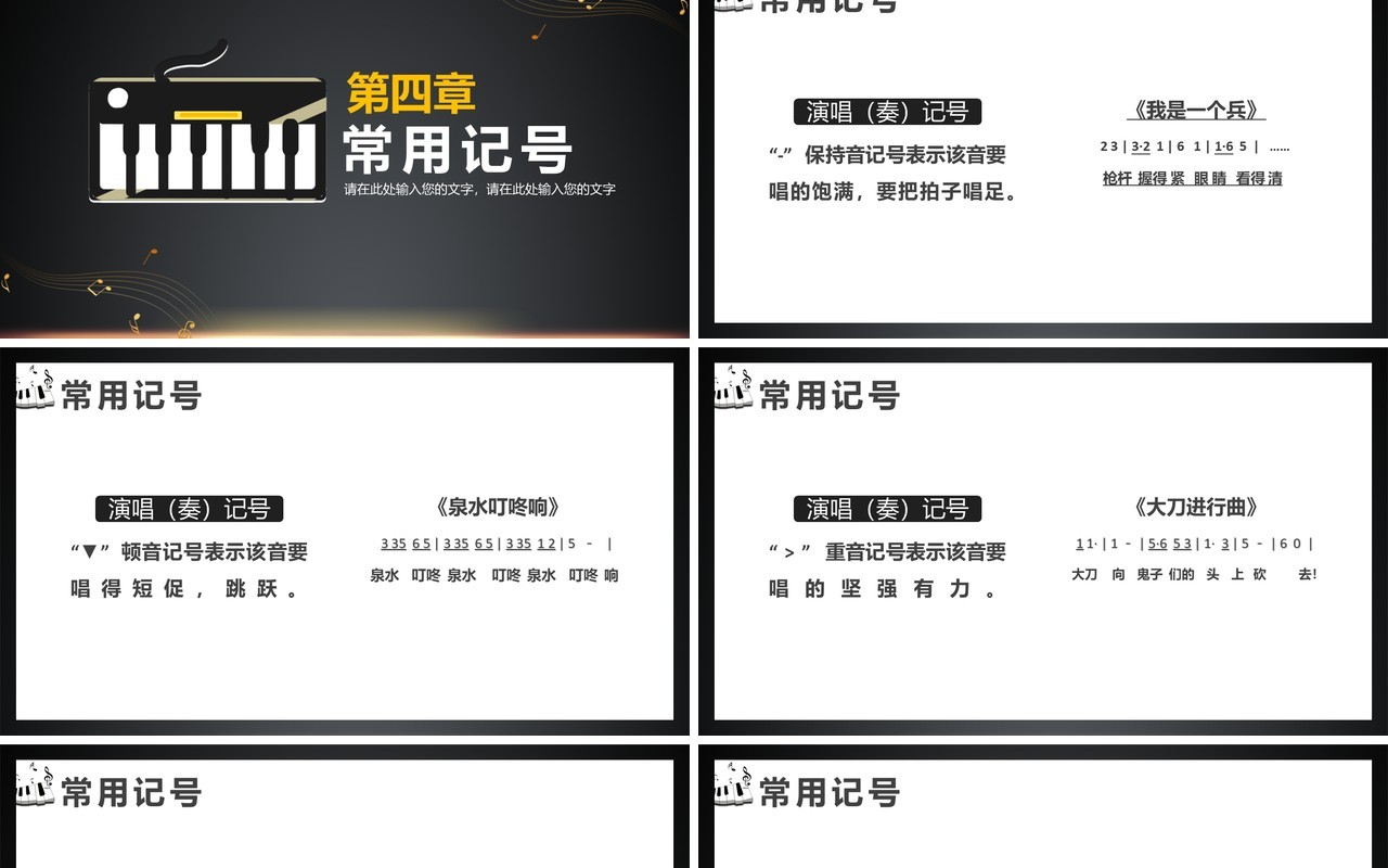 认识音乐简谱知识大全乐理及各类符号入门必备音乐课课件PPT模板