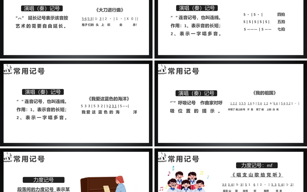 认识音乐简谱知识大全乐理及各类符号入门必备音乐课课件PPT模板