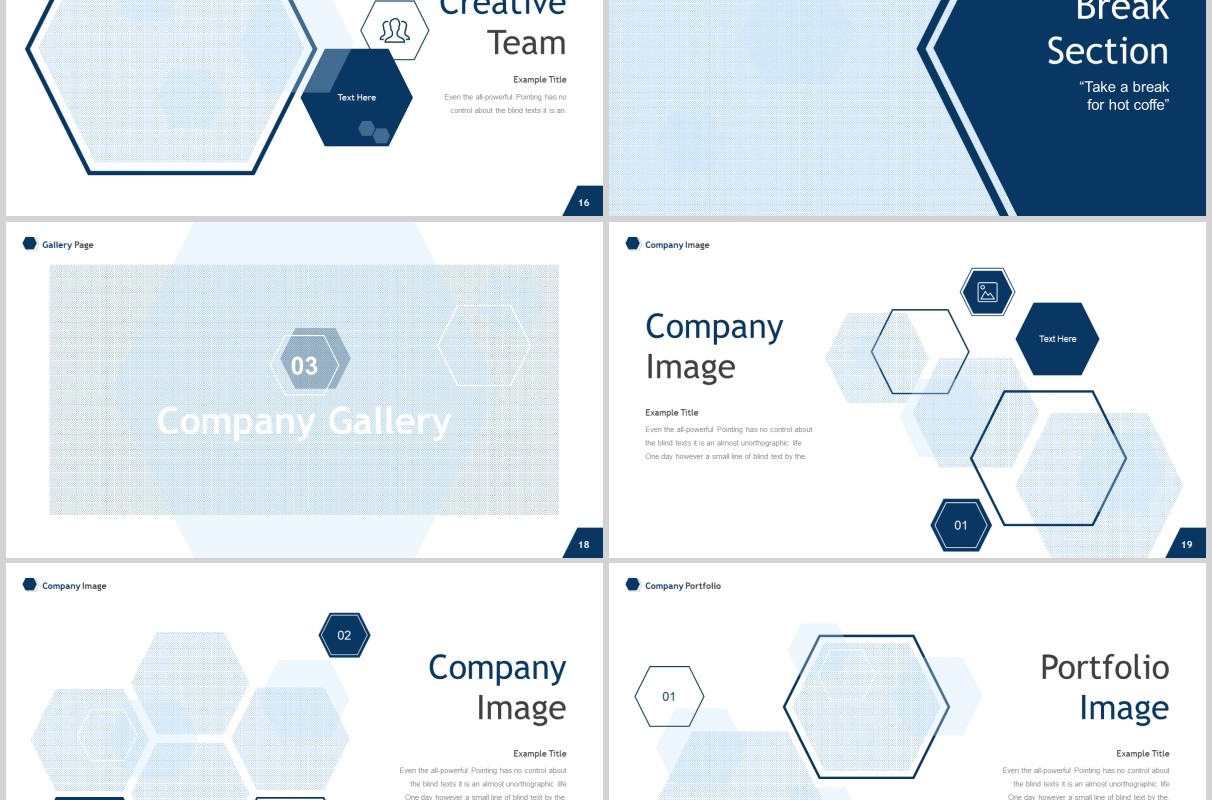 蓝色几何图形数据分析公司简介信息图表PPT模板darwin powerpoint template