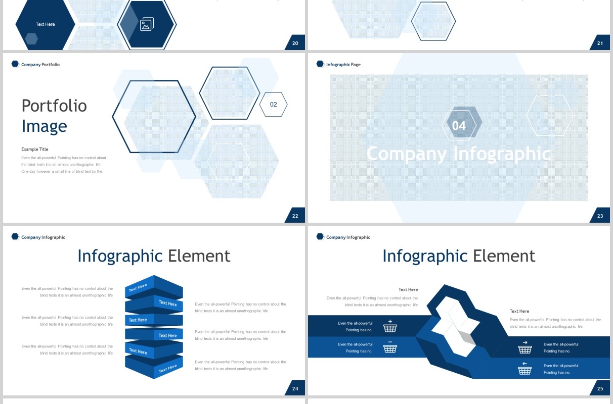 蓝色几何图形数据分析公司简介信息图表PPT模板darwin powerpoint template