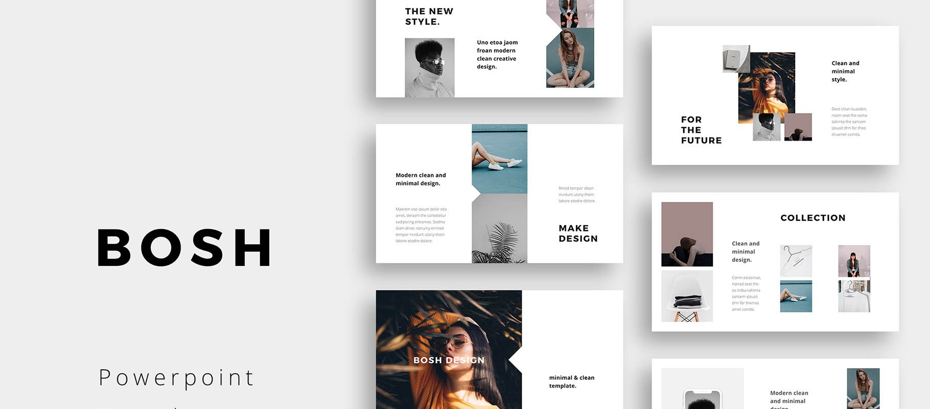 图片排版版式PPT模板BOSH Powerpoint Template