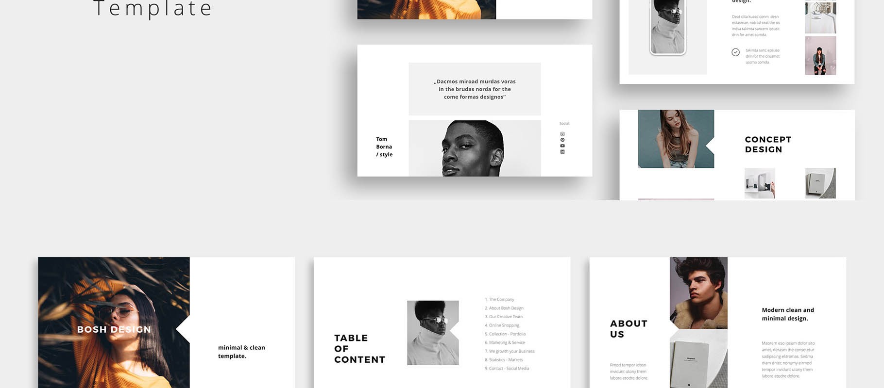 图片排版版式PPT模板BOSH Powerpoint Template
