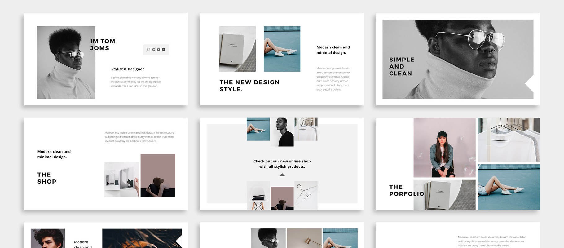 图片排版版式PPT模板BOSH Powerpoint Template