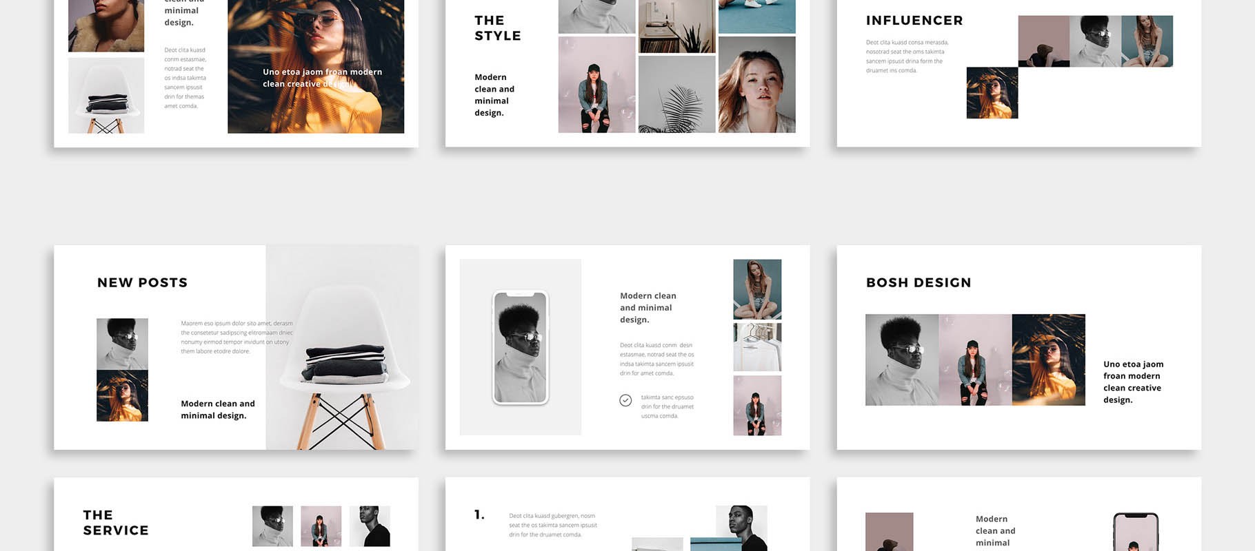 图片排版版式PPT模板BOSH Powerpoint Template