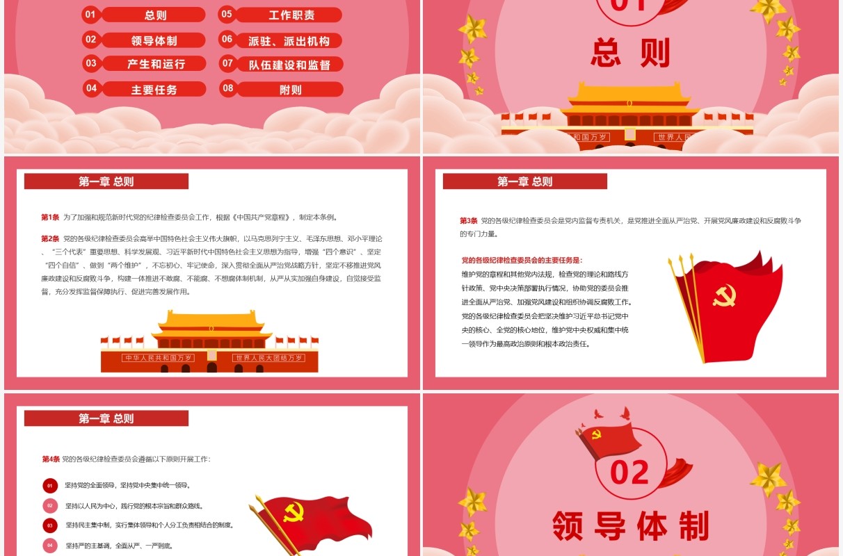 中国共产党纪律检查委员会工作条例PPT模板