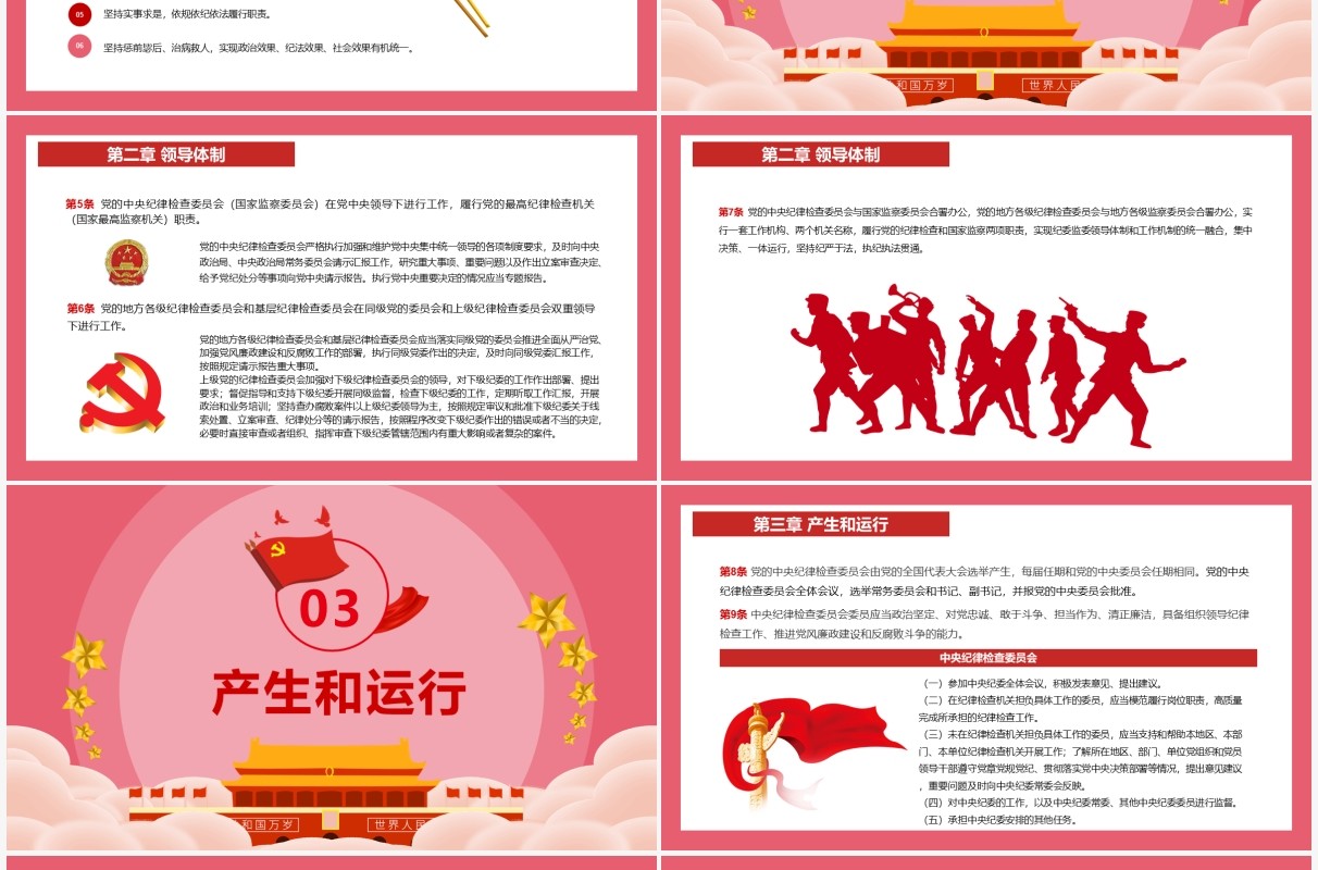 中国共产党纪律检查委员会工作条例PPT模板