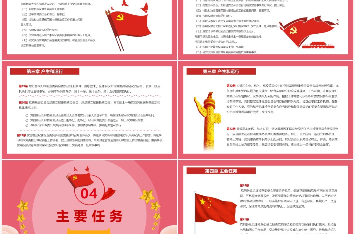 中国共产党纪律检查委员会工作条例PPT模板