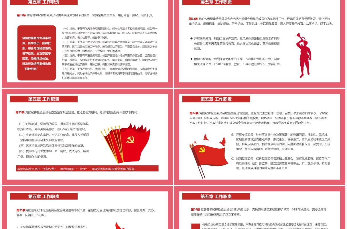 中国共产党纪律检查委员会工作条例PPT模板
