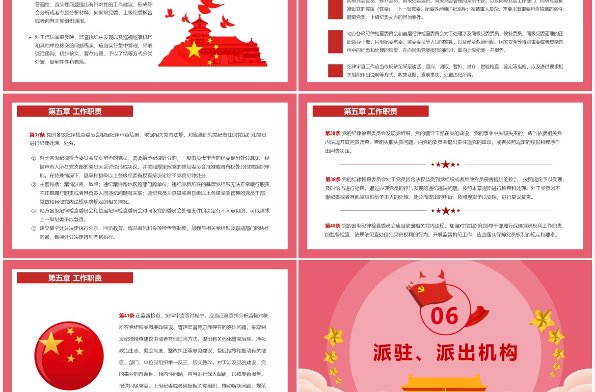 中国共产党纪律检查委员会工作条例PPT模板