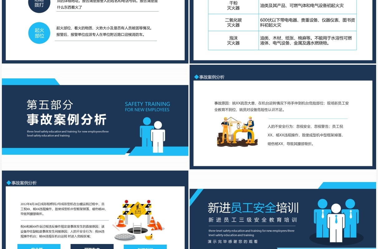 新进员工三级安全教育培训动态PPT模板