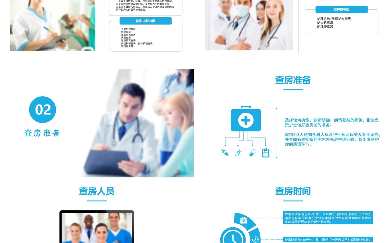 简约简洁医院护理查房PPT模板