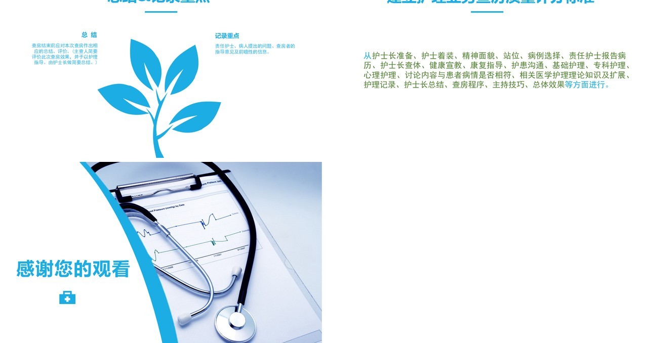 简约简洁医院护理查房PPT模板
