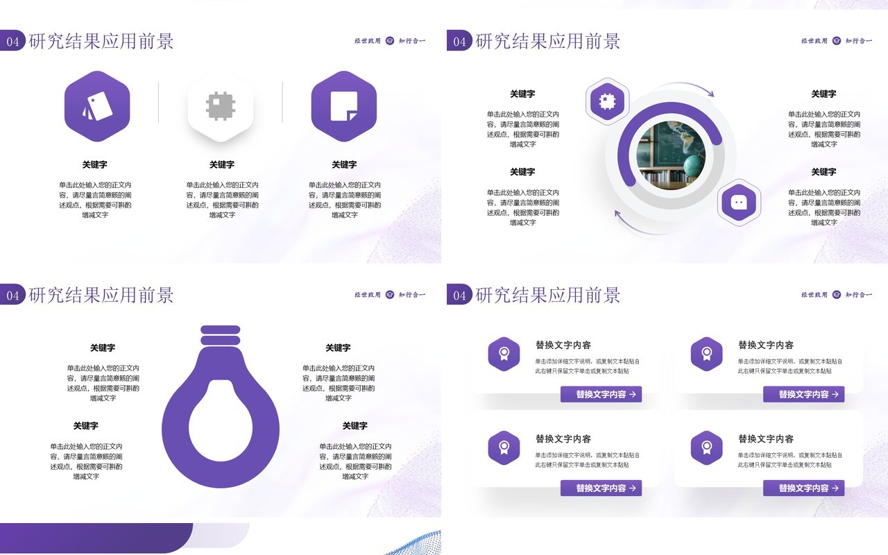 紫色简约风学术论文报告答辩PPT模板