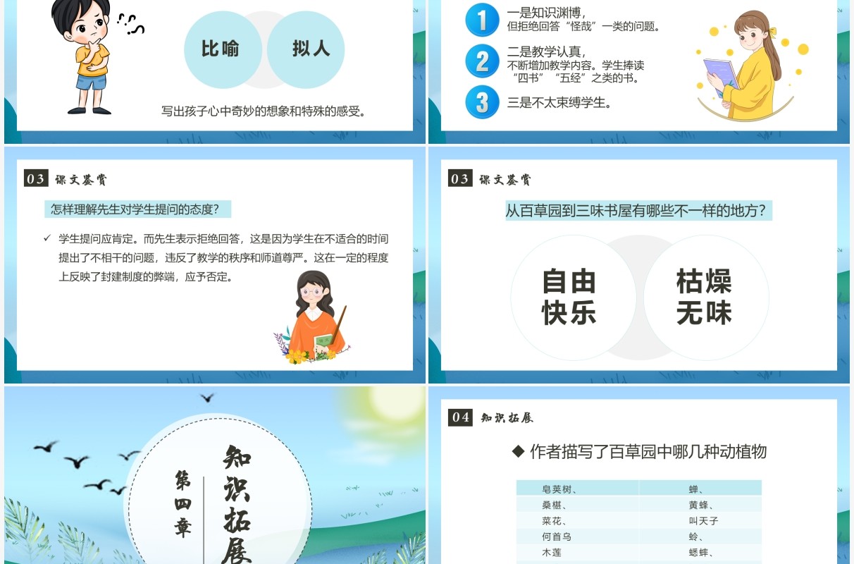 部编版七年级语文上册从百草园到三味书屋课件PPT模板