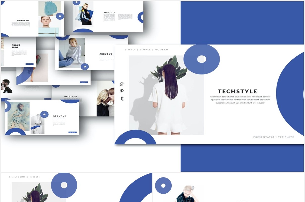 简约设计师作品展示PPT模板MNML - Stylist Powerpoint