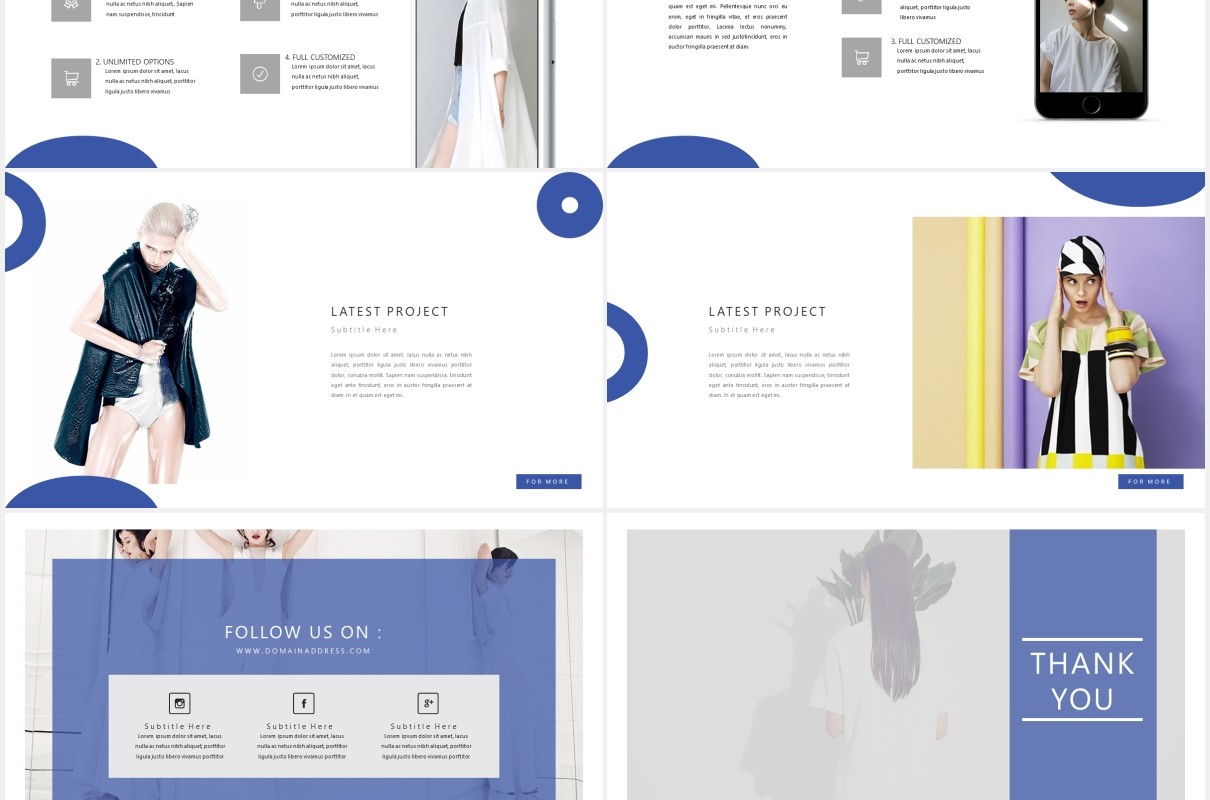 简约设计师作品展示PPT模板MNML - Stylist Powerpoint