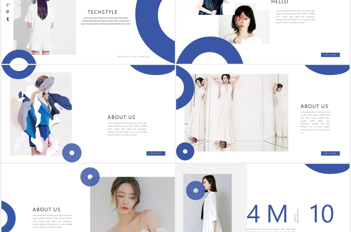 简约设计师作品展示PPT模板MNML - Stylist Powerpoint