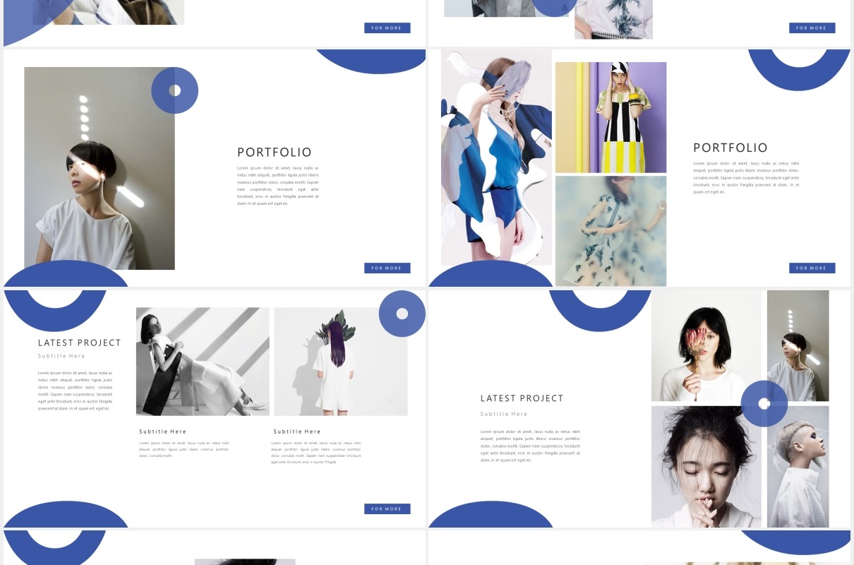 简约设计师作品展示PPT模板MNML - Stylist Powerpoint
