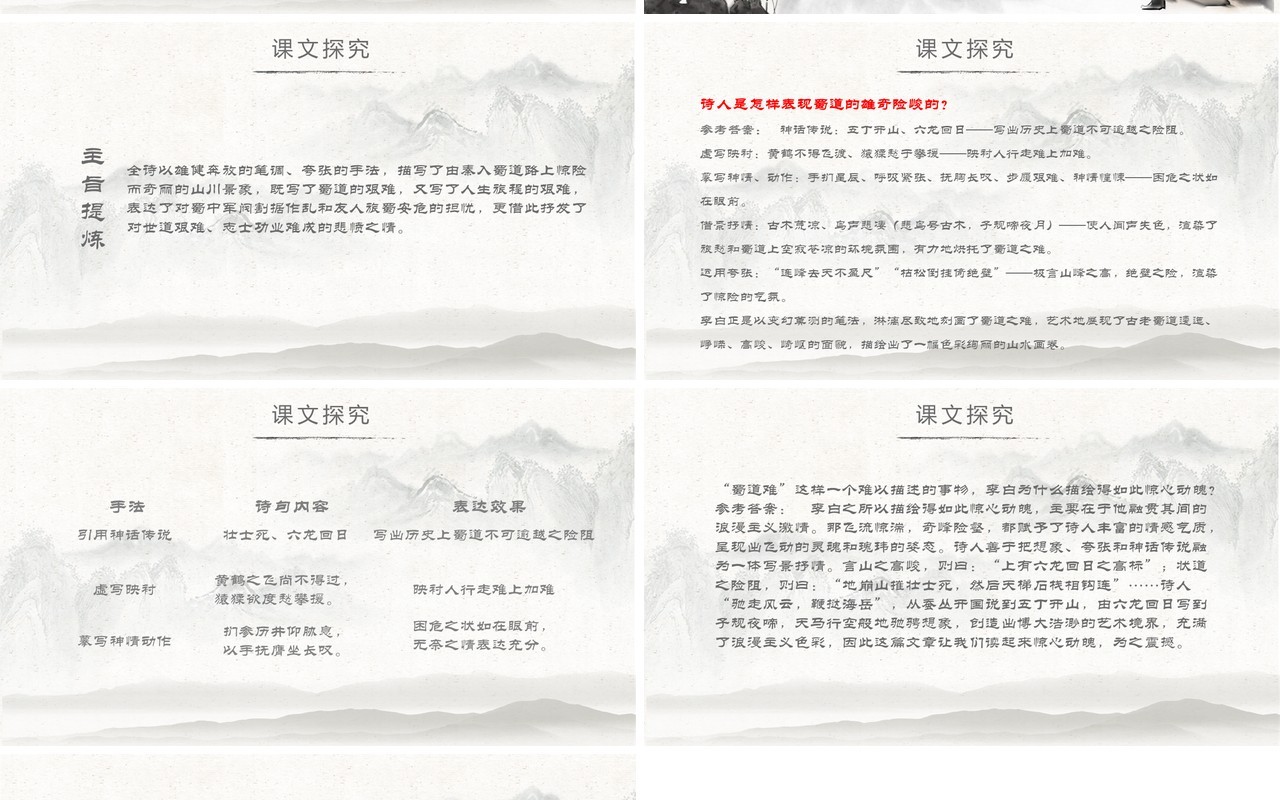 部编版高中语文必修三蜀道难PPT课件