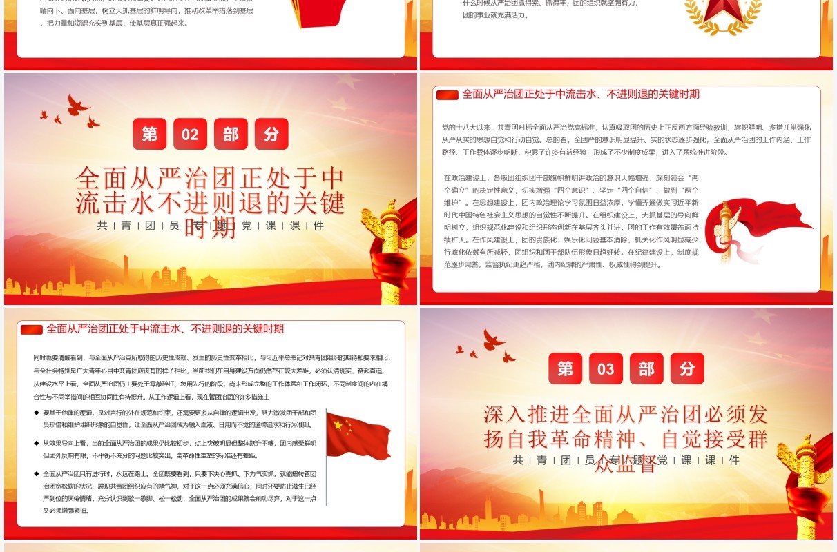 自我革命精神推进全面从严治团PPT模板