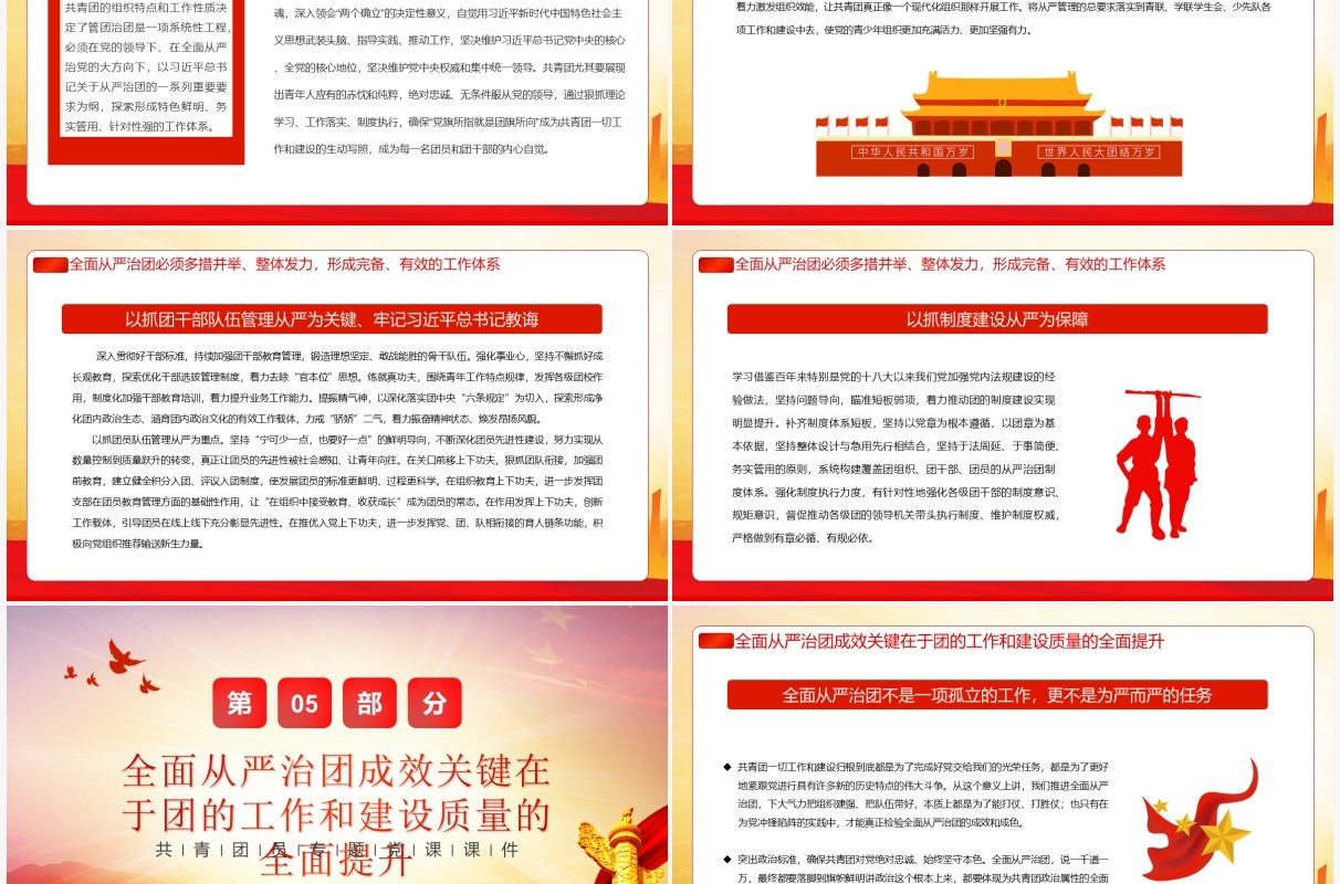 自我革命精神推进全面从严治团PPT模板