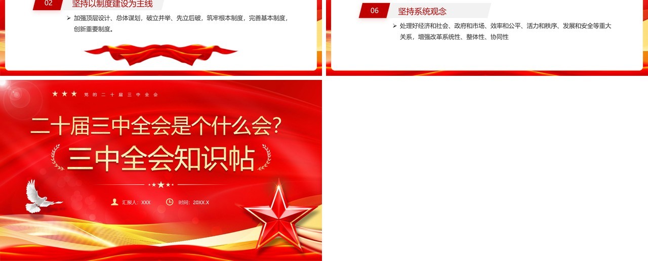 红色简约风二十届三中全会是个什么会PPT模板