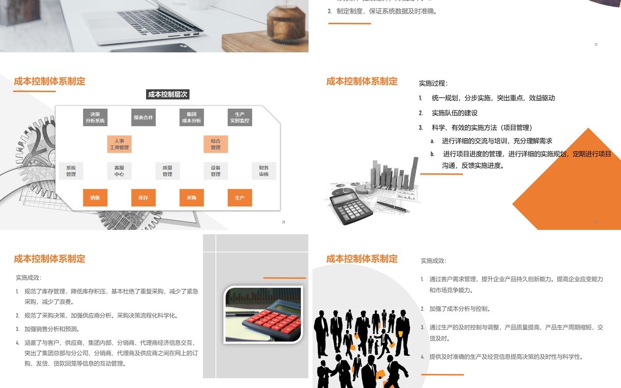 简约公司管理生产成本控制培训课件PPT模板