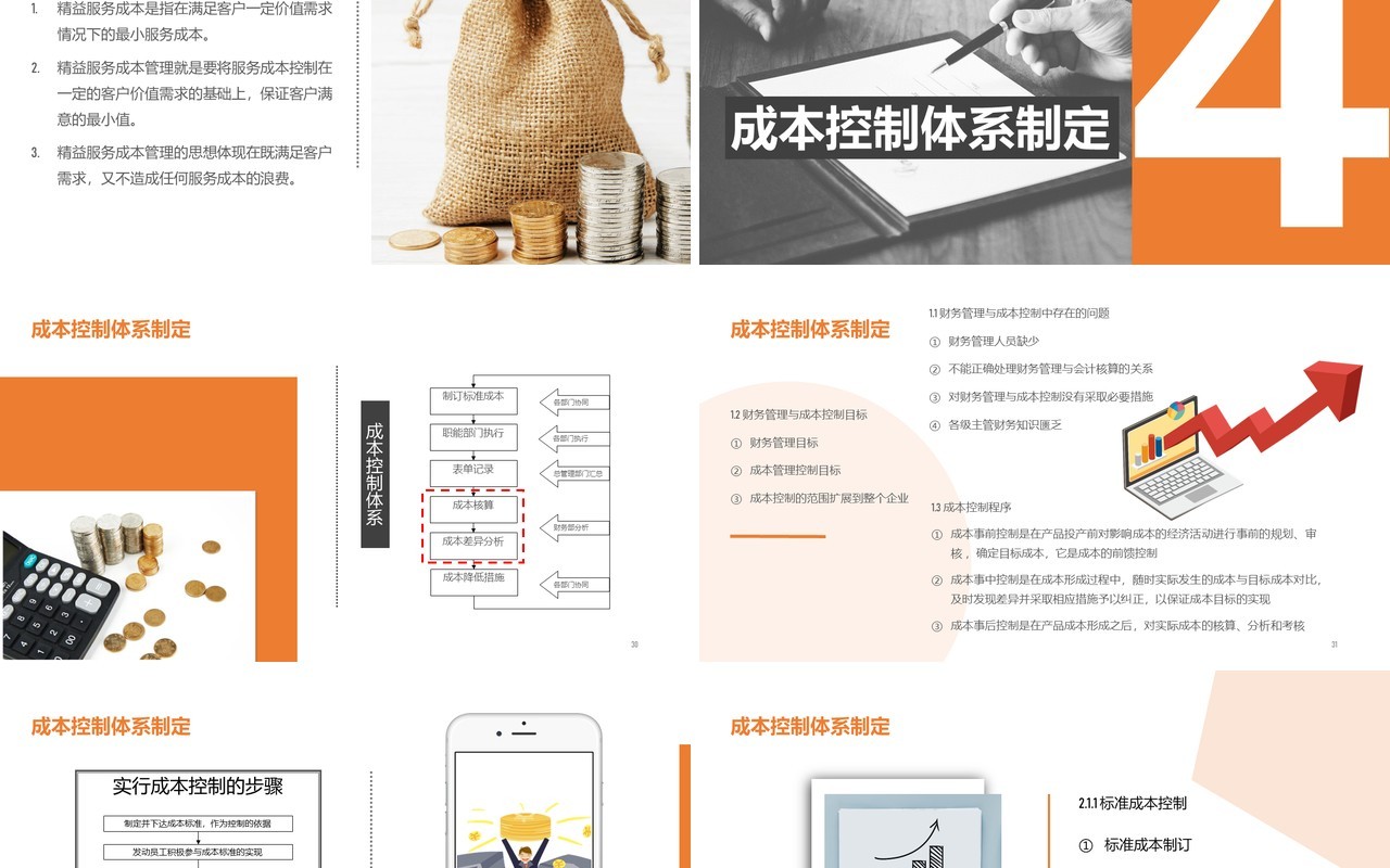 简约公司管理生产成本控制培训课件PPT模板