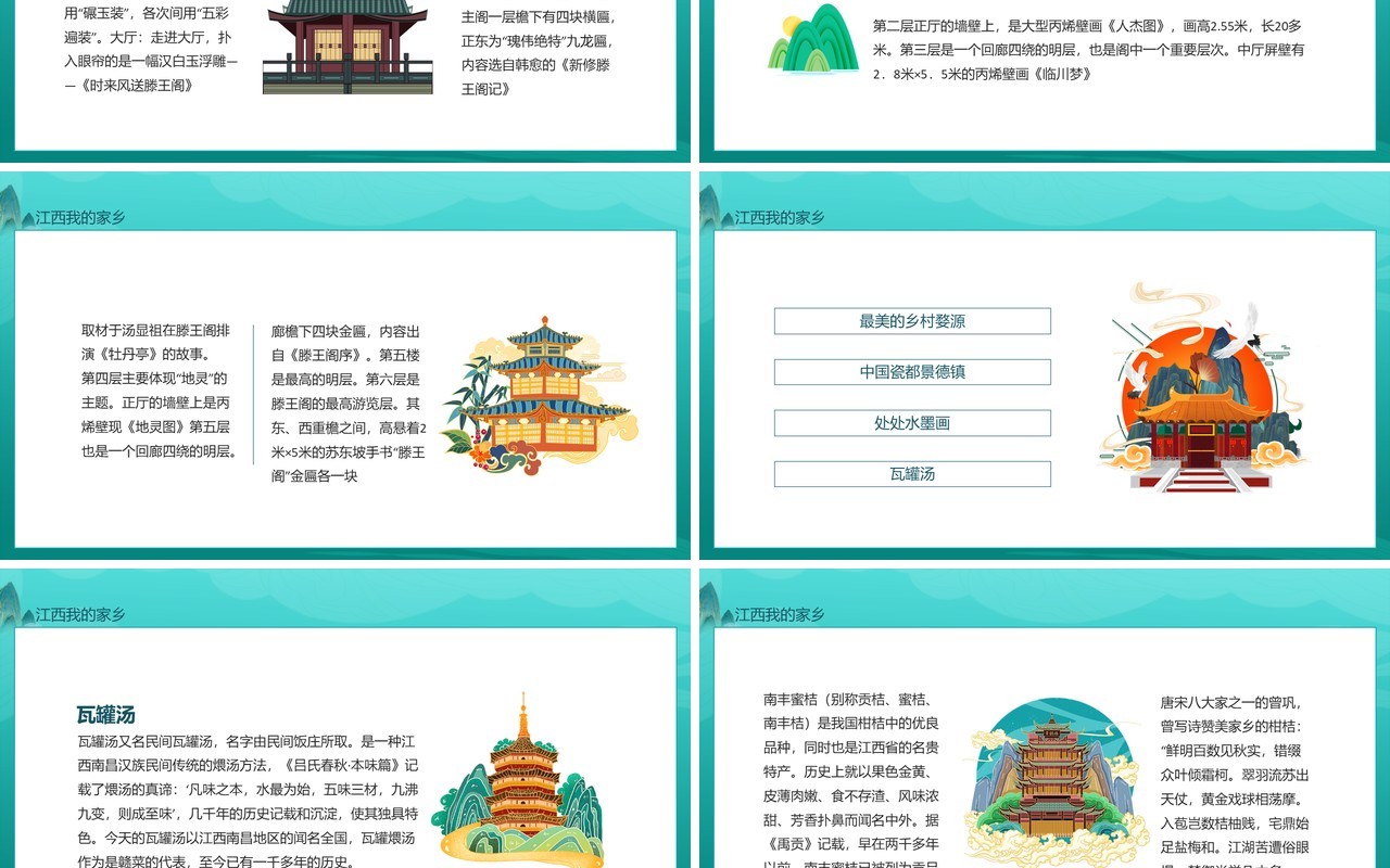 江西我的家乡物华天宝人杰地灵动态PPT模板