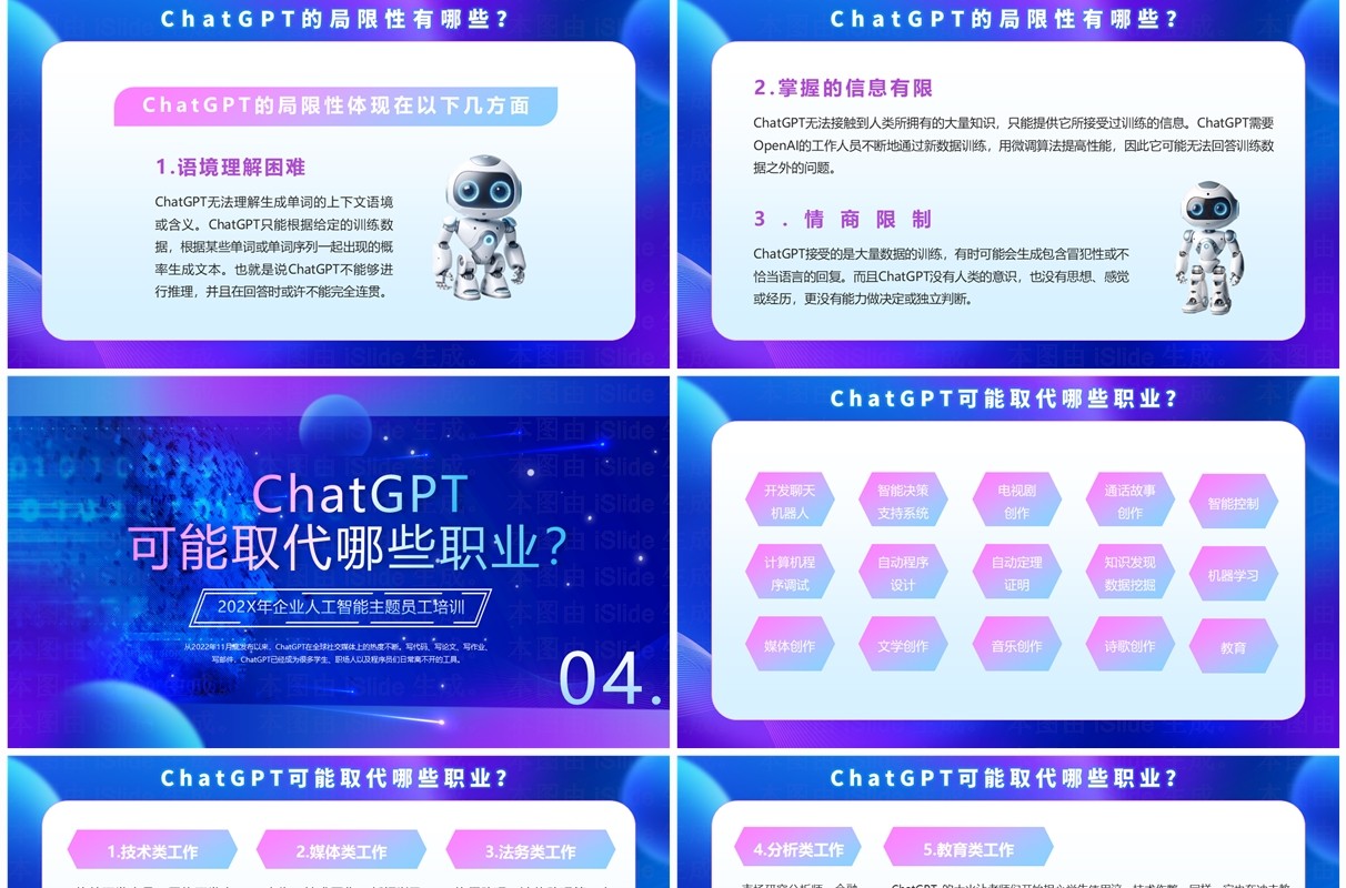 蓝色科技风ChatGPT科普讲解PPT模板