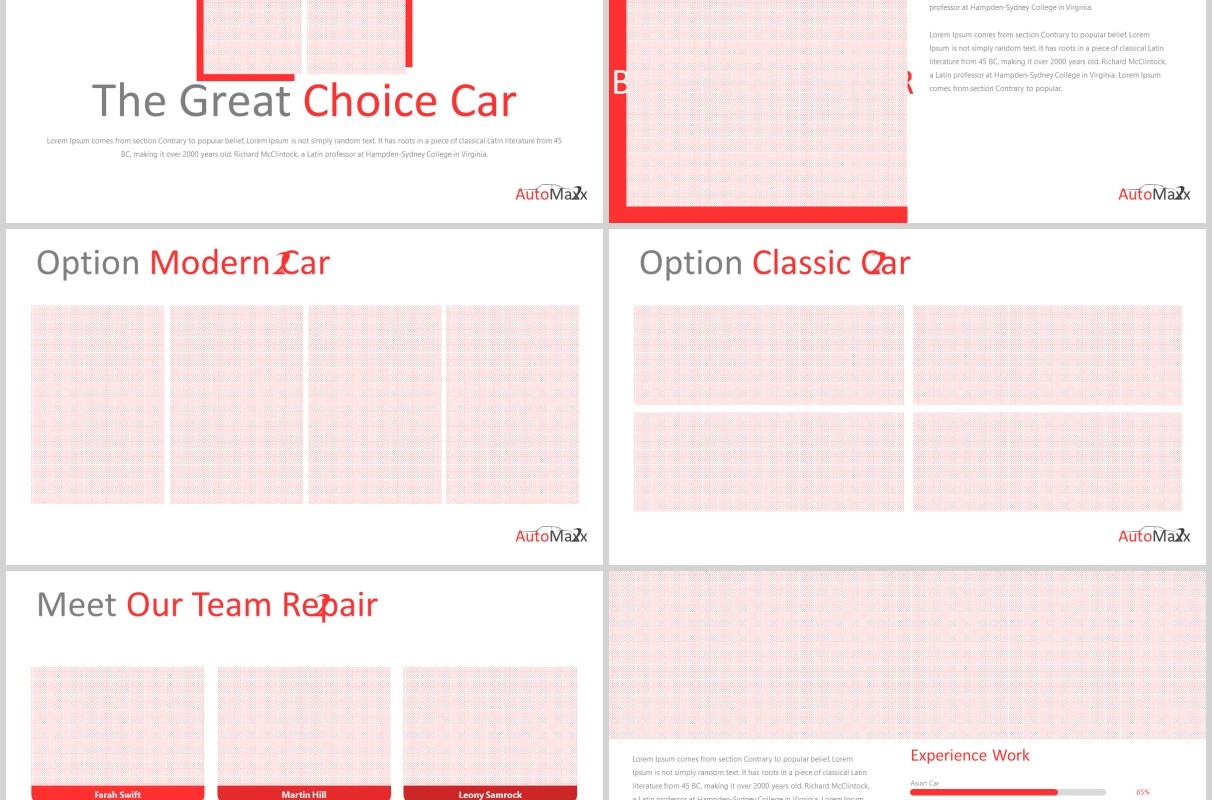 汽车工作介绍项目策划PPT模板版式设计Automaxx Powerpoint Template