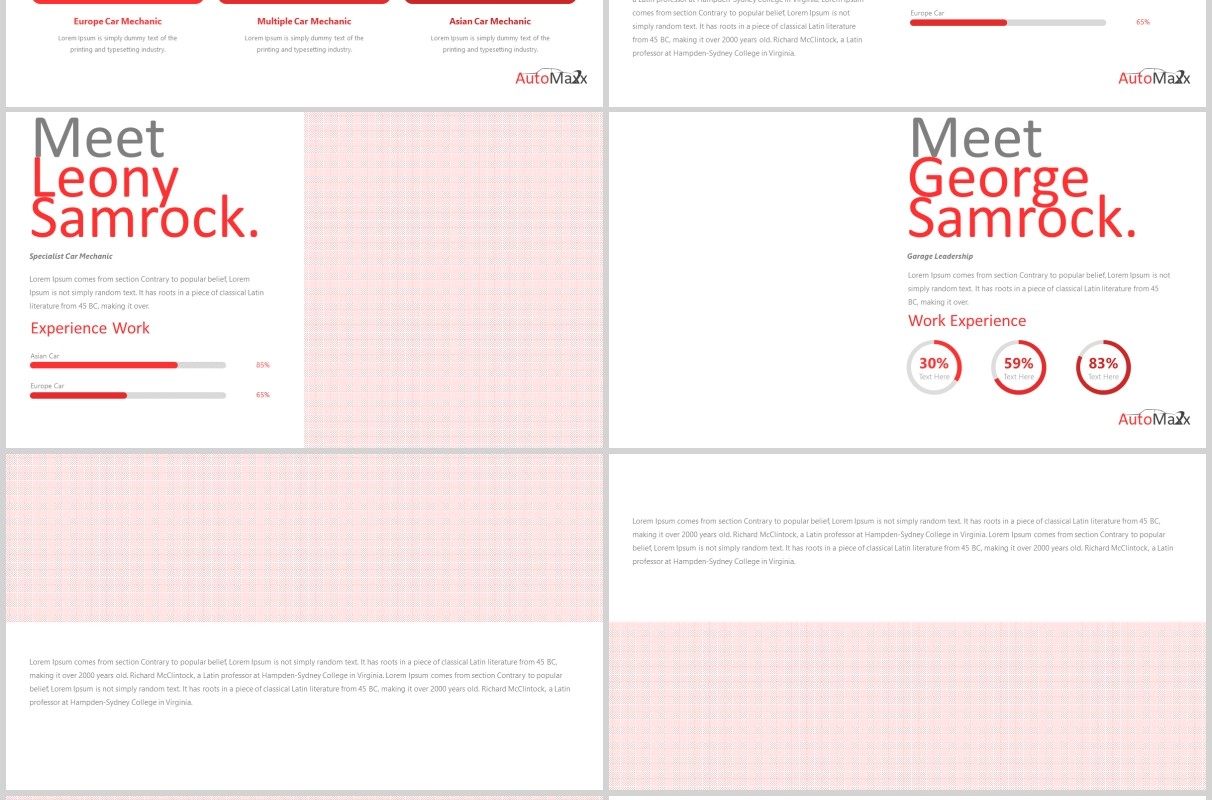 汽车工作介绍项目策划PPT模板版式设计Automaxx Powerpoint Template