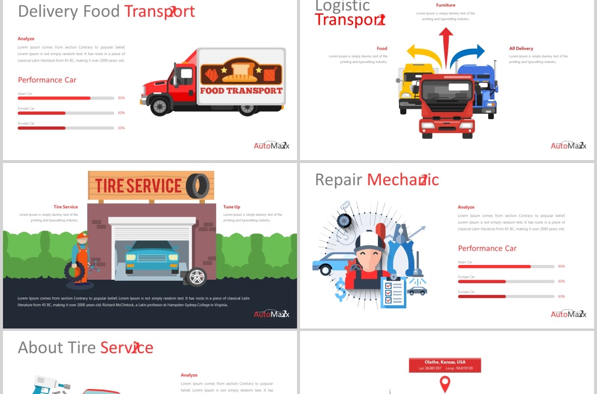 汽车工作介绍项目策划PPT模板版式设计Automaxx Powerpoint Template