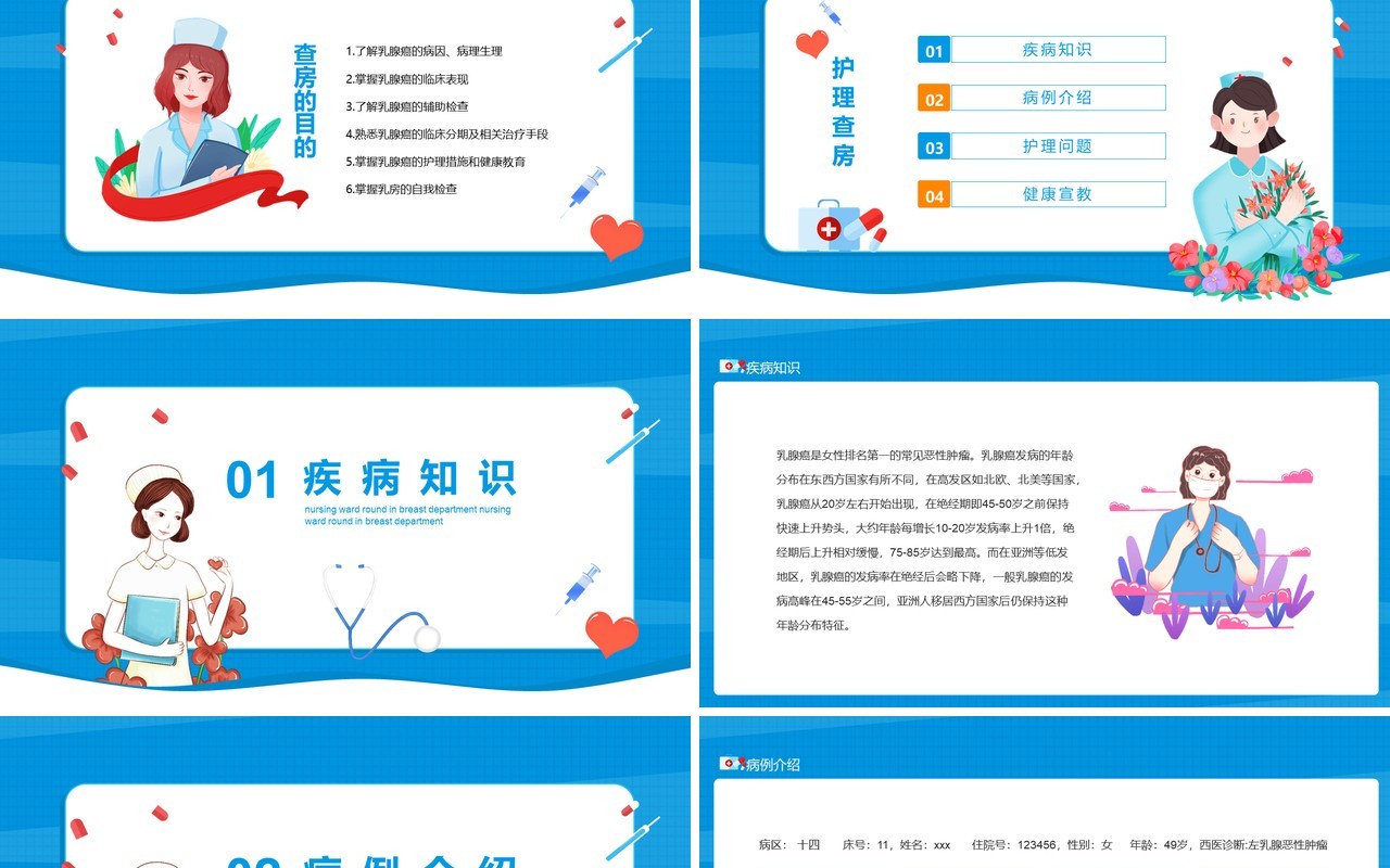 乳腺科护理查房乳腺疾病护理健康宣教动态PPT模板