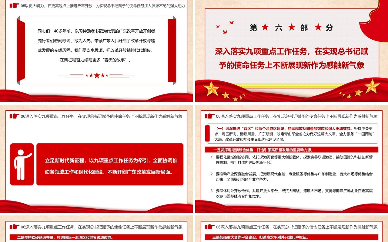 红色党政广东省第十三次党代会PPT模板