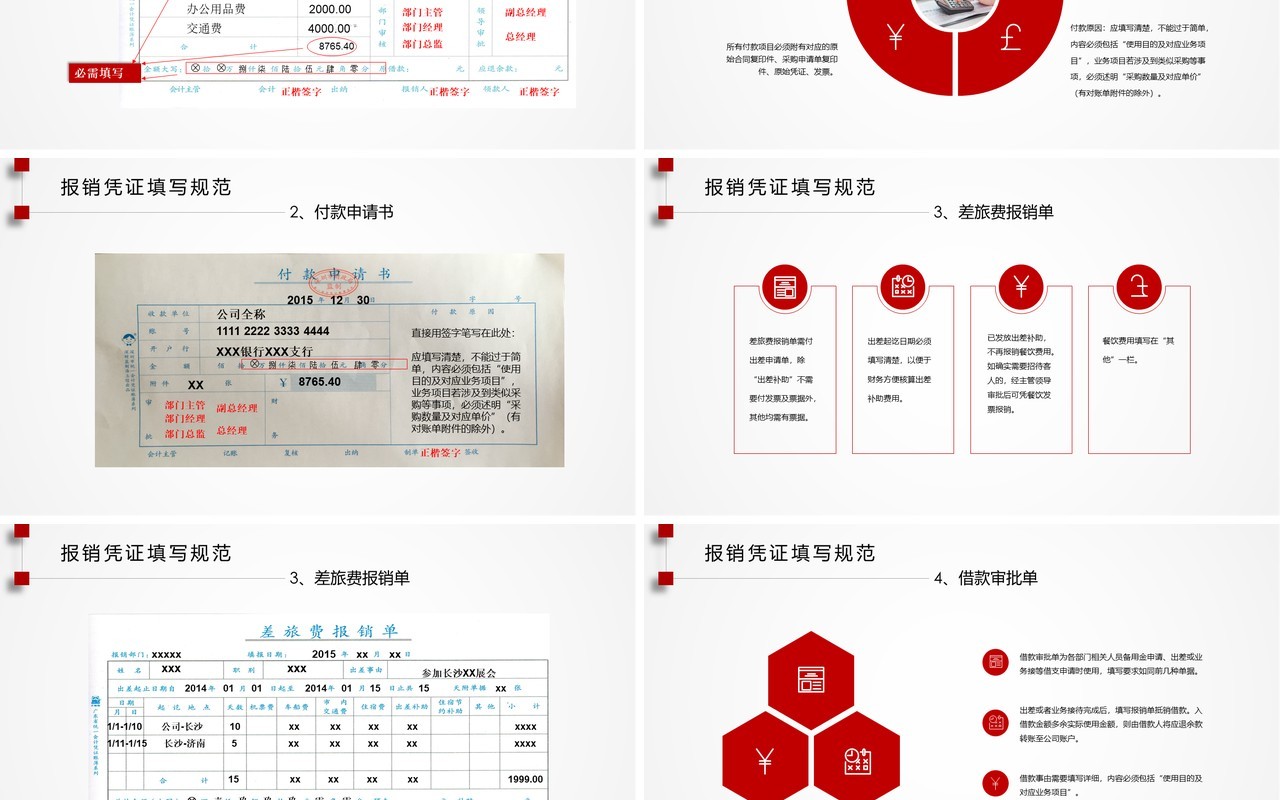 红色简约公司财务报销流程培训课件PPT模板