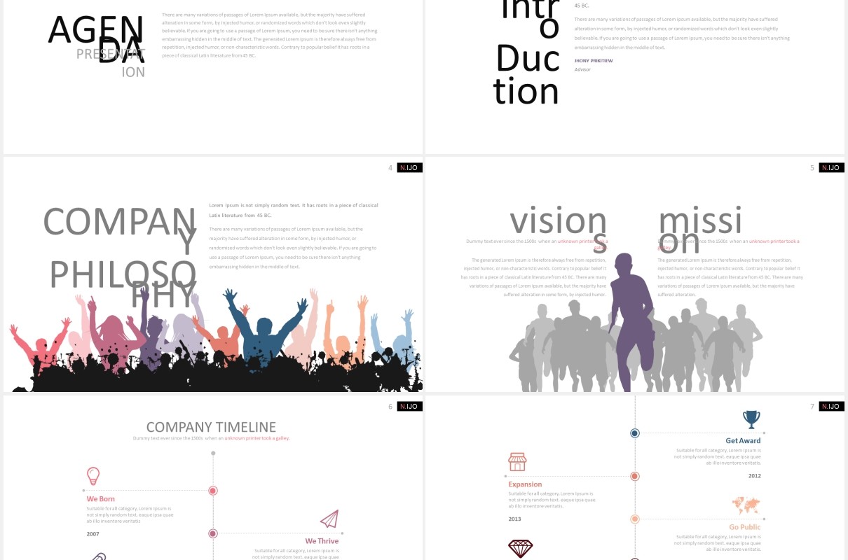 公司年终工作总结报告PPT信息图表模板ndangijo powerpoint